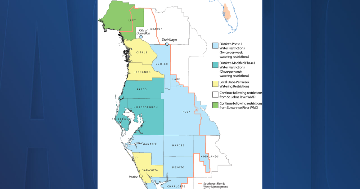 Water shortage declared in multiple Tampa Bay counties, limiting lawn watering - Vimarsana News