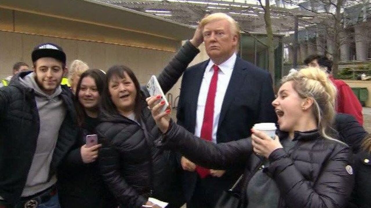Wax President Trump appears outside U.S. Embassy in London