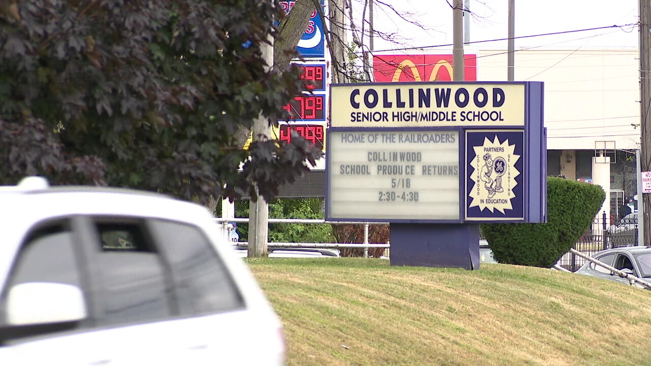Collinwood High School is one of the nine buildings that developers and community groups hope to revive.