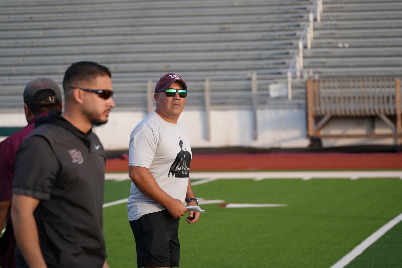 Flour Bluff football head coach Clynton Elwood