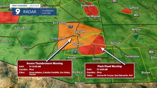Severe Thunderstorm Warning in Pima County