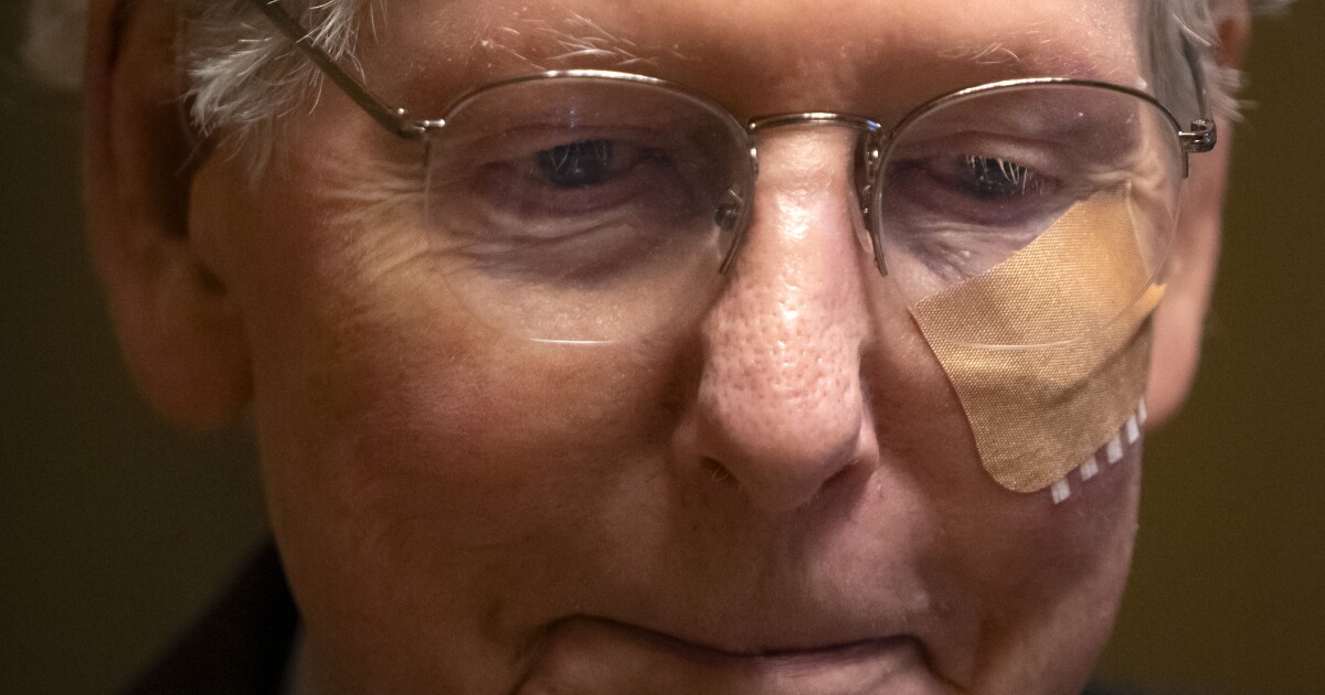 McConnell falls and sprains wrist after GOP luncheon