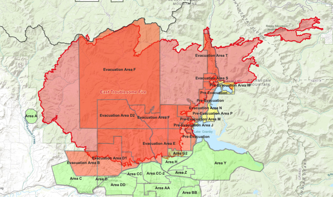 East Troublesome Fire evacuation map_Oct 27 2020