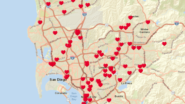 Love your heart 2019 map