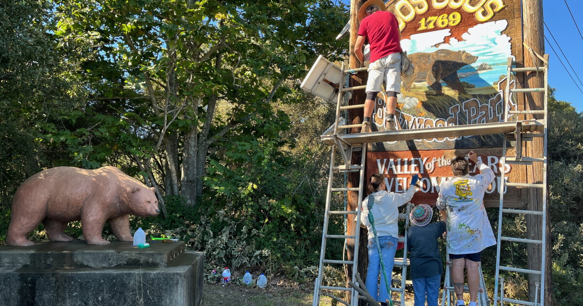 Los Osos greeting bear and welcome sign receive a much-needed face-lift - Vimarsana News