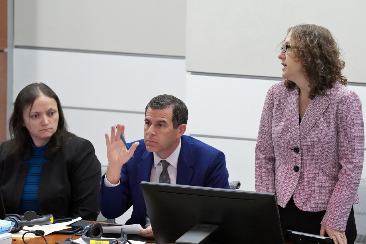 Assistant Public Defender Gabe Ermine in court, May 2, 2022