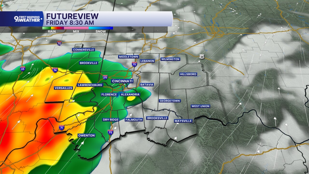 Friday morning showers