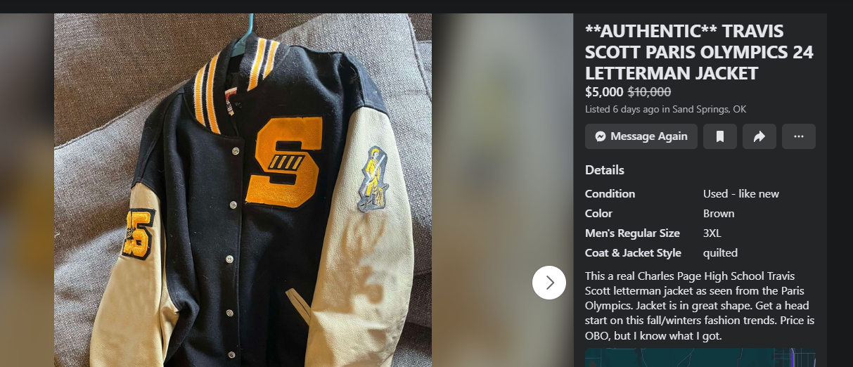 Sand Springs Letterman Jacket for sale