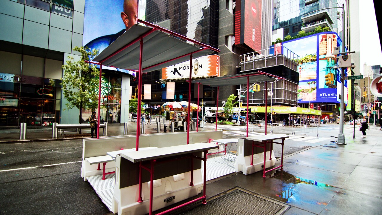 Hollaender produced expanded street dining pilot on Times Square