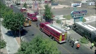 Bus crash in downtown Las Vegas sends 14 to local hospital, says LVMPD