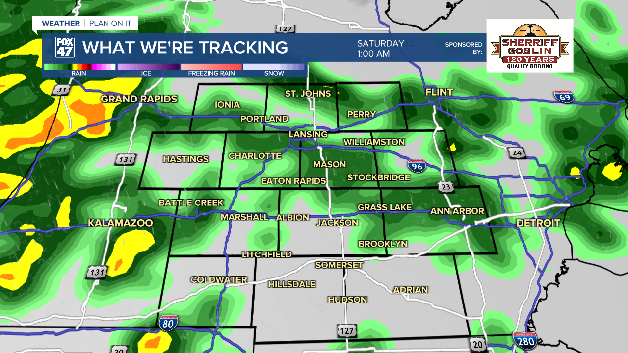 Cloud cover and showers return Friday across Mid-Michigan with no major impacts expected at the moment
