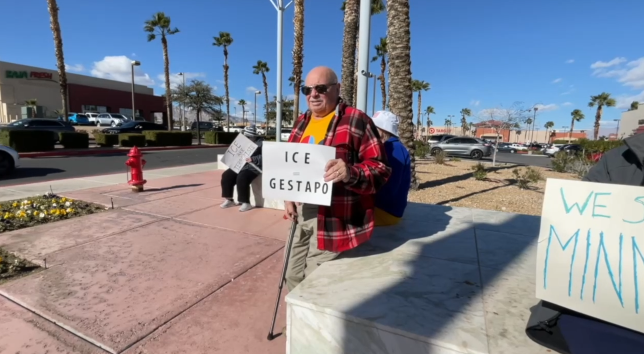 Protesters gather at Boca Park to voice concerns over immigration enforcement