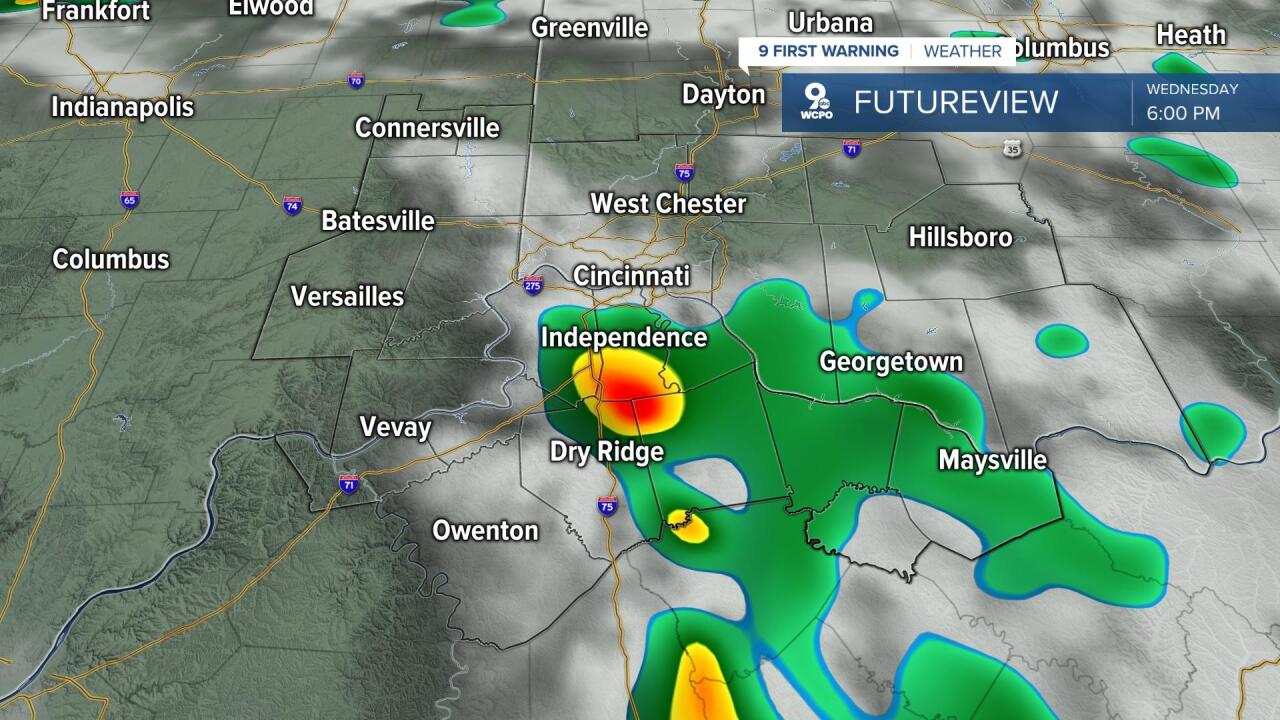 Wednesday afternoon thunderstorms