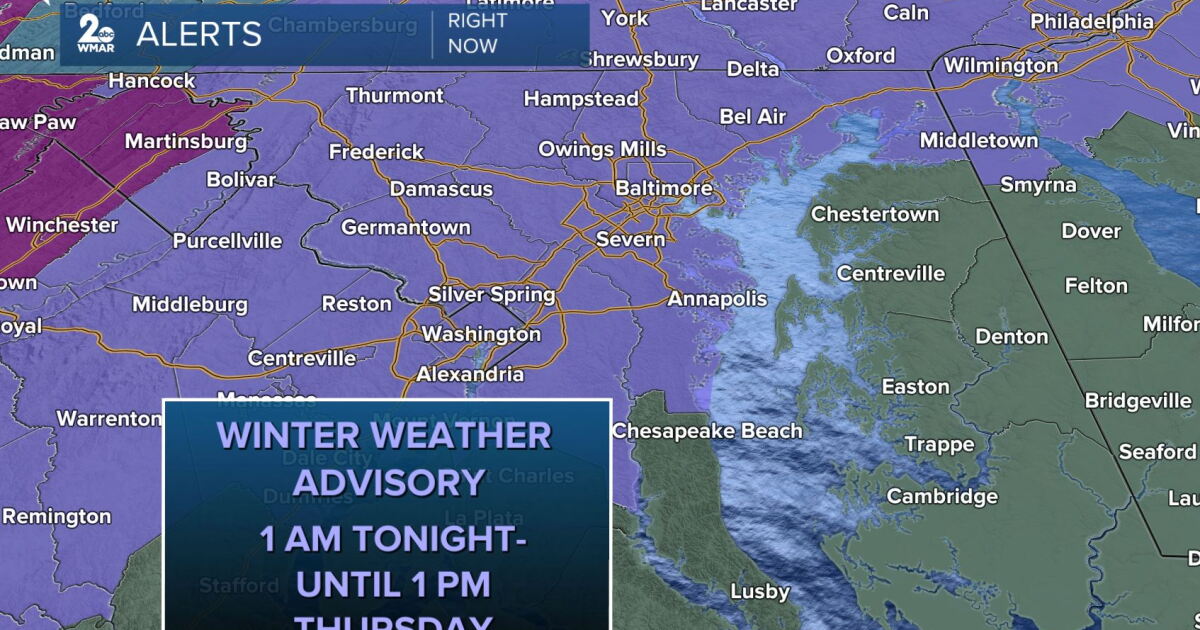 Winter Weather Advisory in effect Thursday