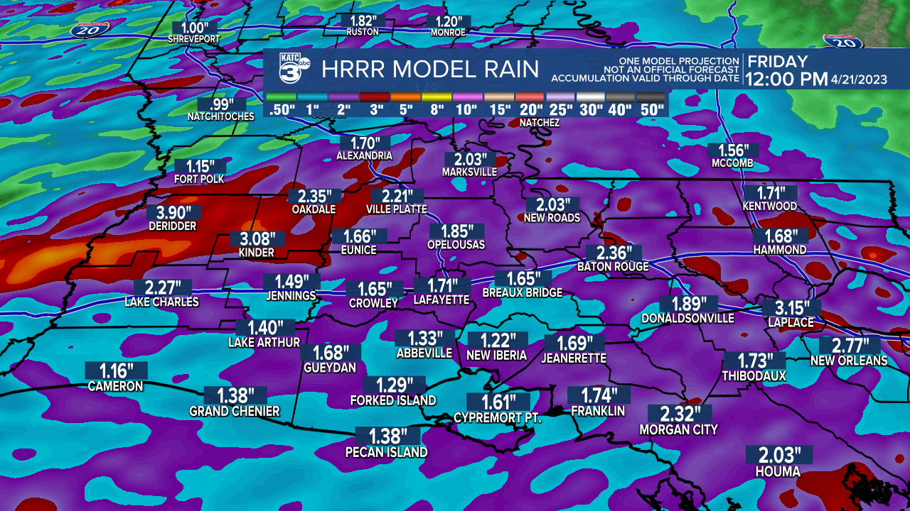 Extended HRRR Accumulation Acadiana.png