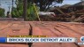 Bricks keep Detroit neighbors from their garages