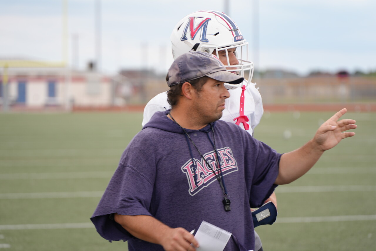 Veterans Memorial football head coach Ben Bitner