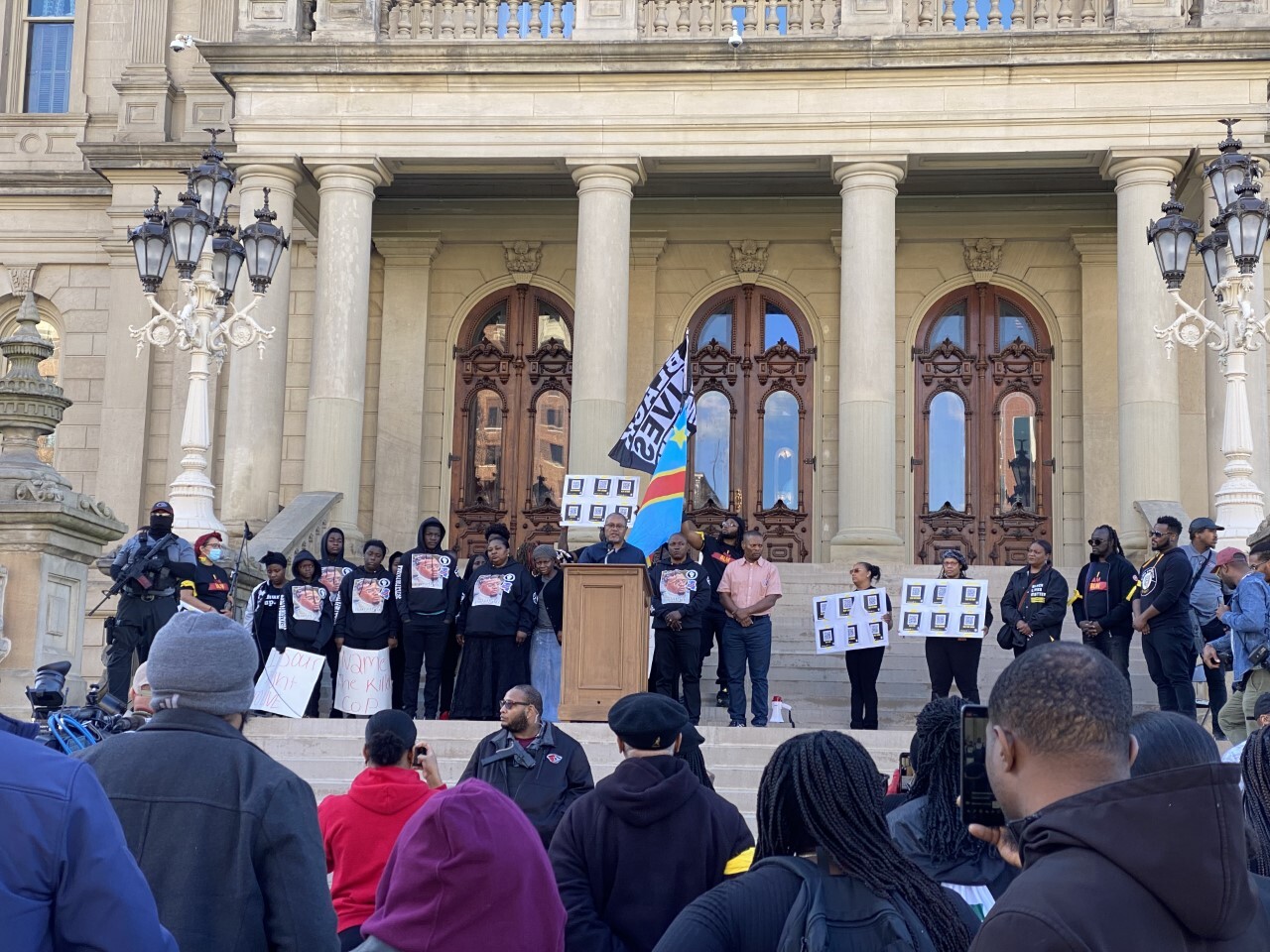 Lyoya family and interpreter in Lansing