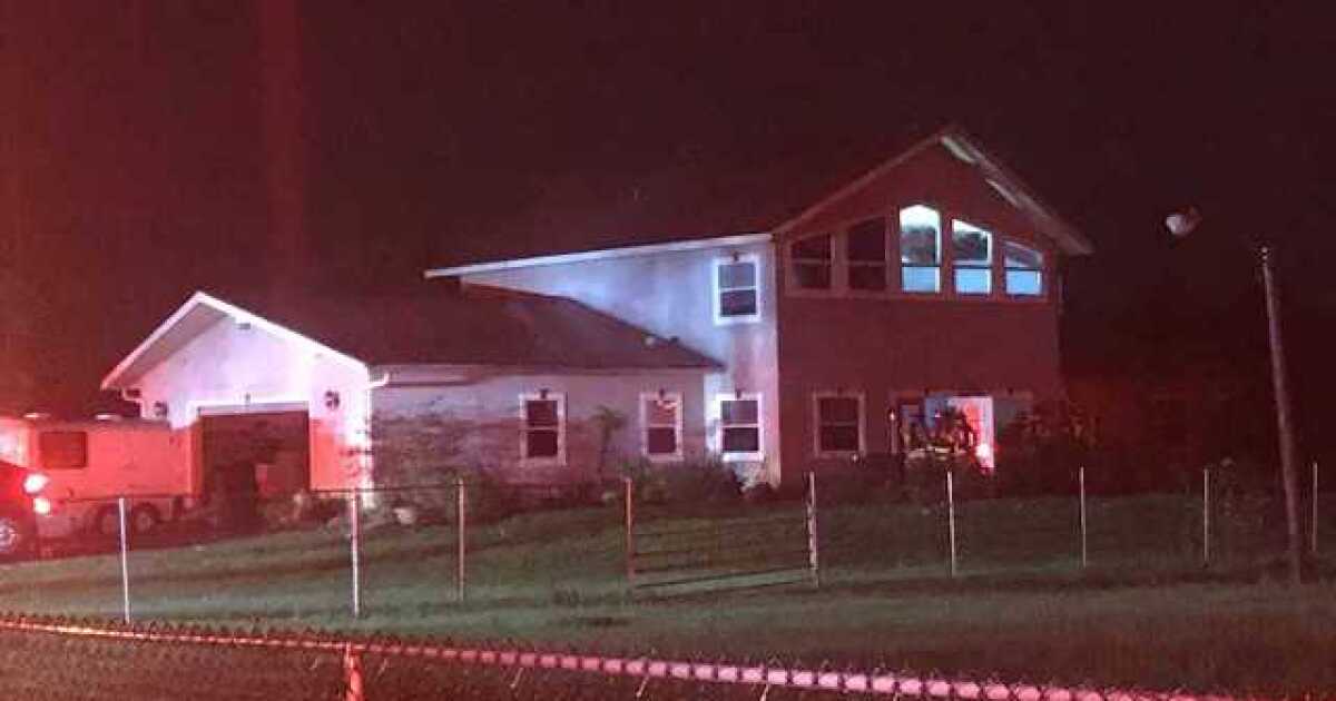 Lightning strike causes house fire