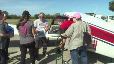 supplies were flown in to help hurricane victims