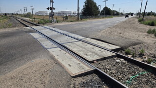 Rail crossing along 96th Ave in Commerce City