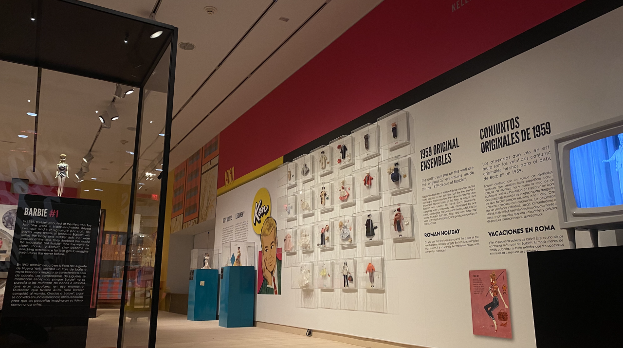 Guests can get up close to the 22 original ensembles made for the debut of Barbie.