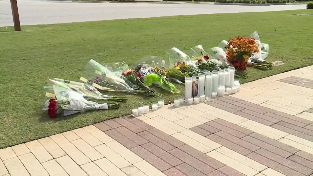 Makeshift memorial for Ryan Rogers at Alton community, Nov. 17, 2021