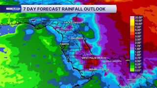 Rain totals through next week