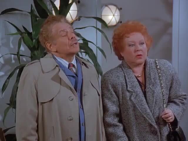 Jerry Stiller as Frank Costanza and Estelle Harris as Estelle Costanza in "The Shower Head" episode, which originally aired Feb. 15, 1996, on NBC.