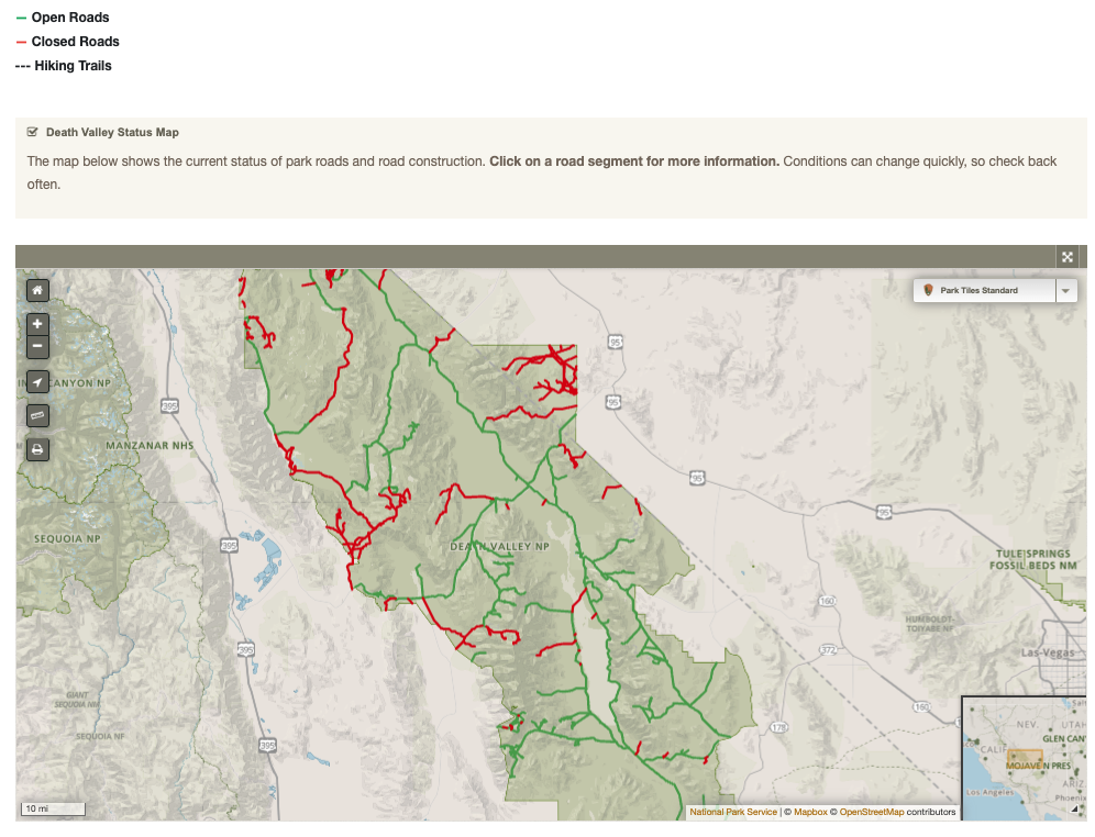 Death Valley road status - 3/9/24