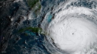 Satellite image of a hurricane