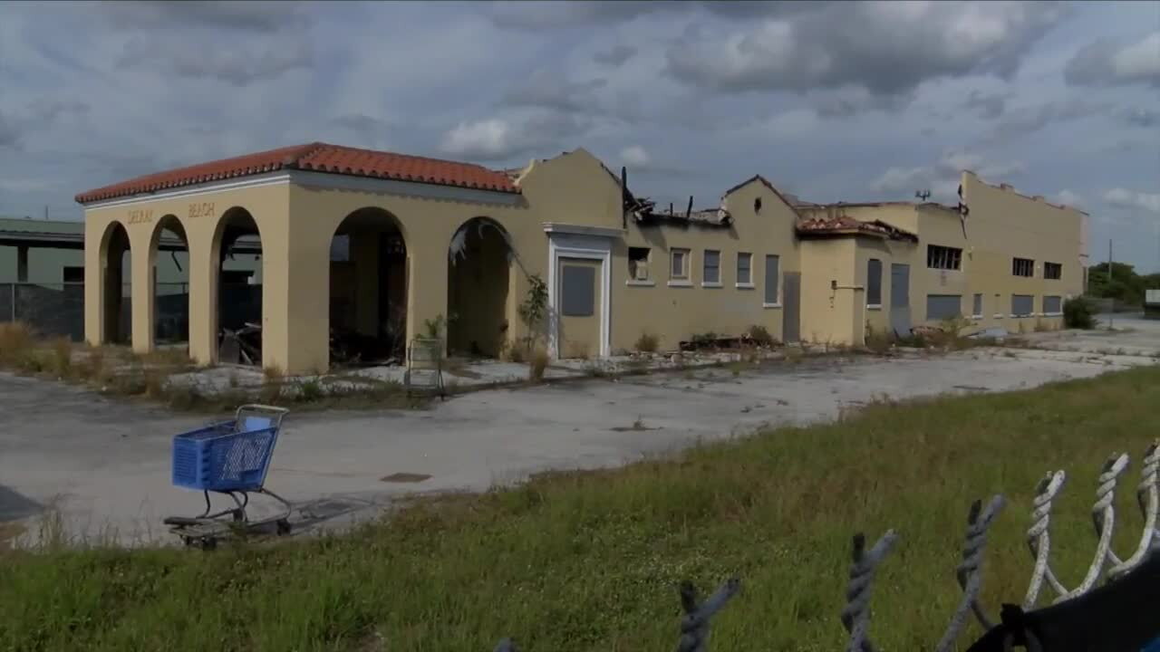 Historic Delray Beach train station after fire