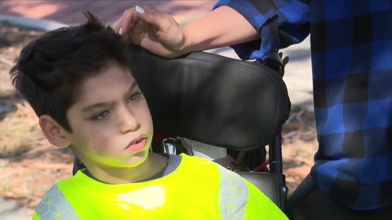 Liam Bolufè got wheelchair stroller from Clinics Can Help