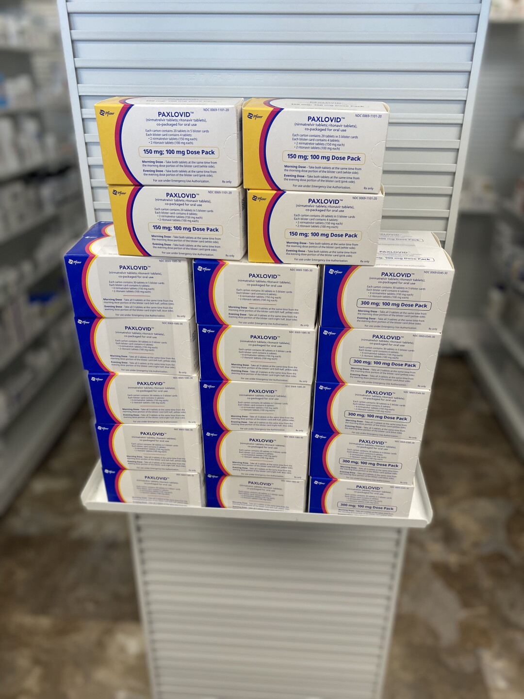 Paxlovid stacked at Hayat Pharmacy