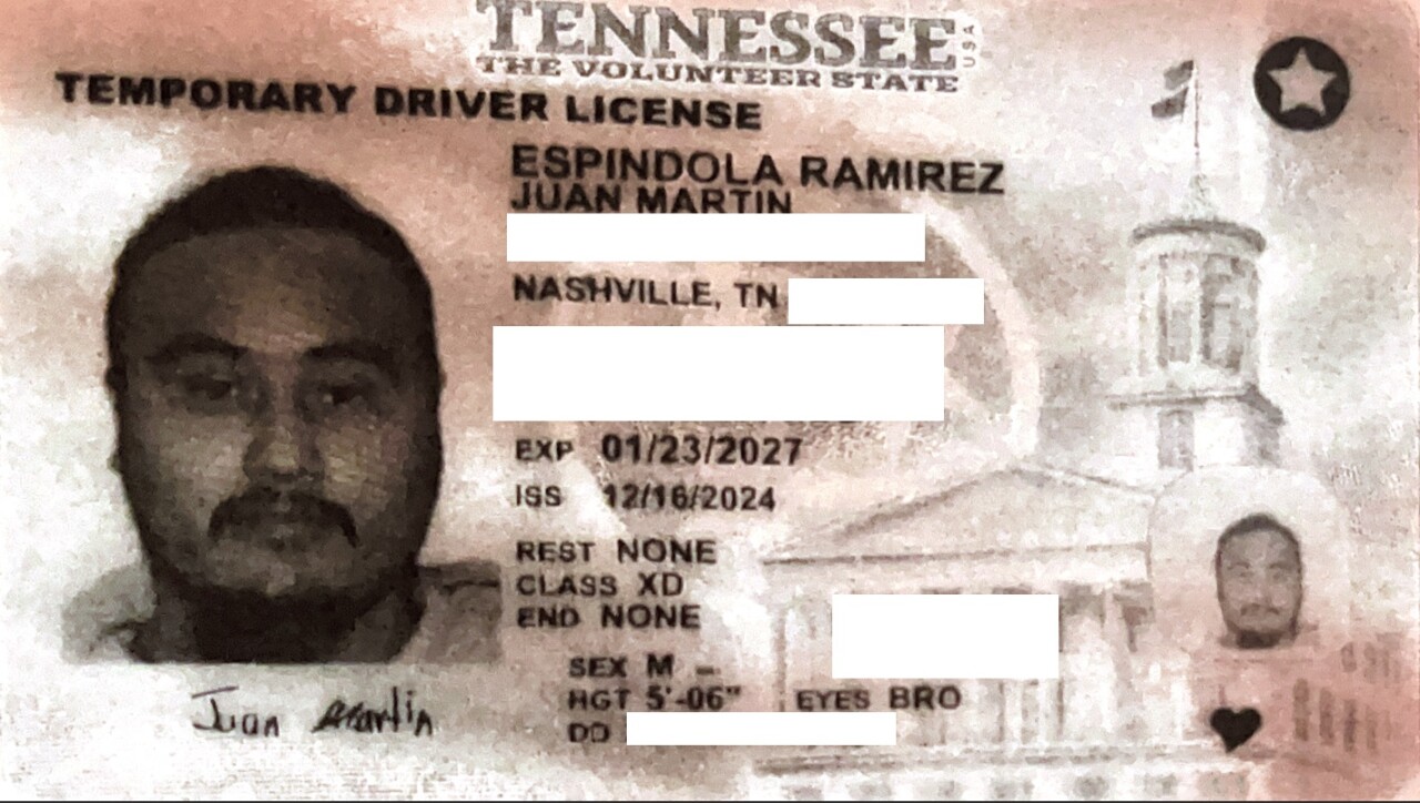Espindola Ramirez Drivers License