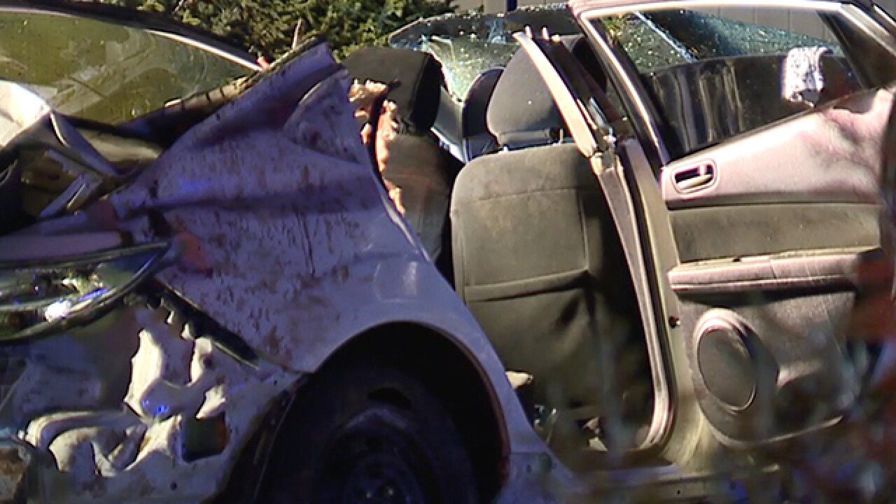 Driver goes airborne after missing stop sign
