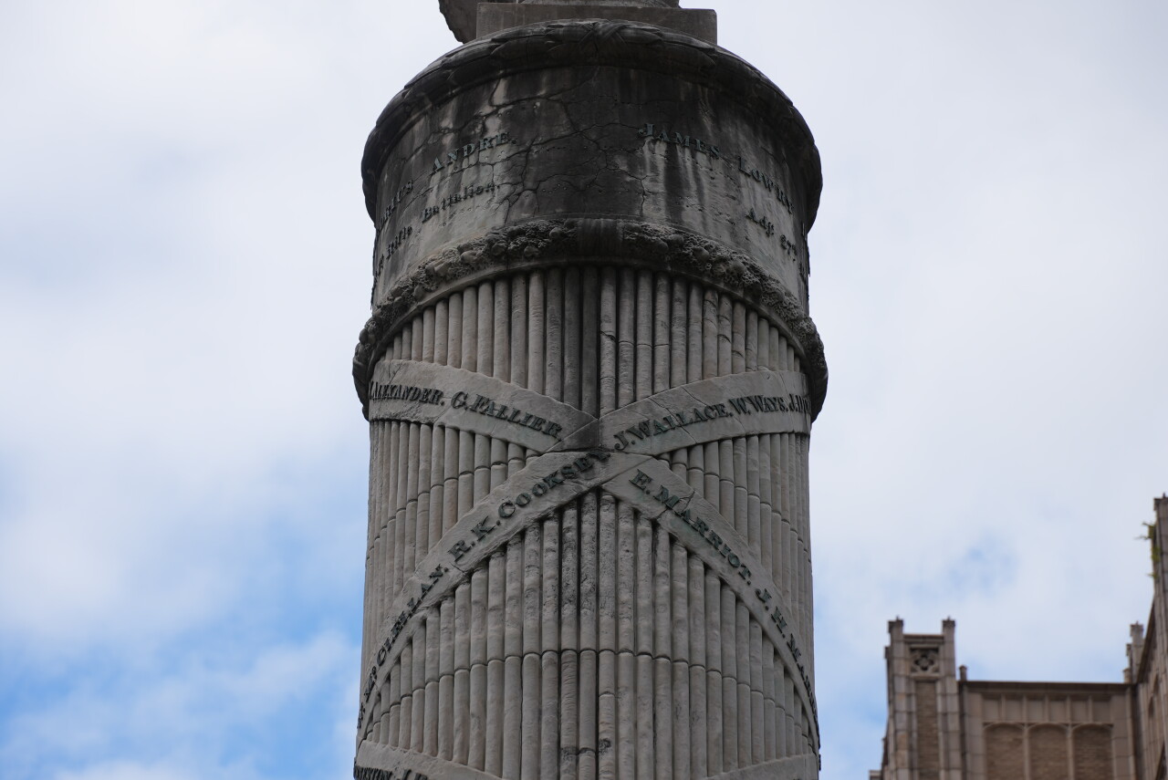 Close-up shot of the monument