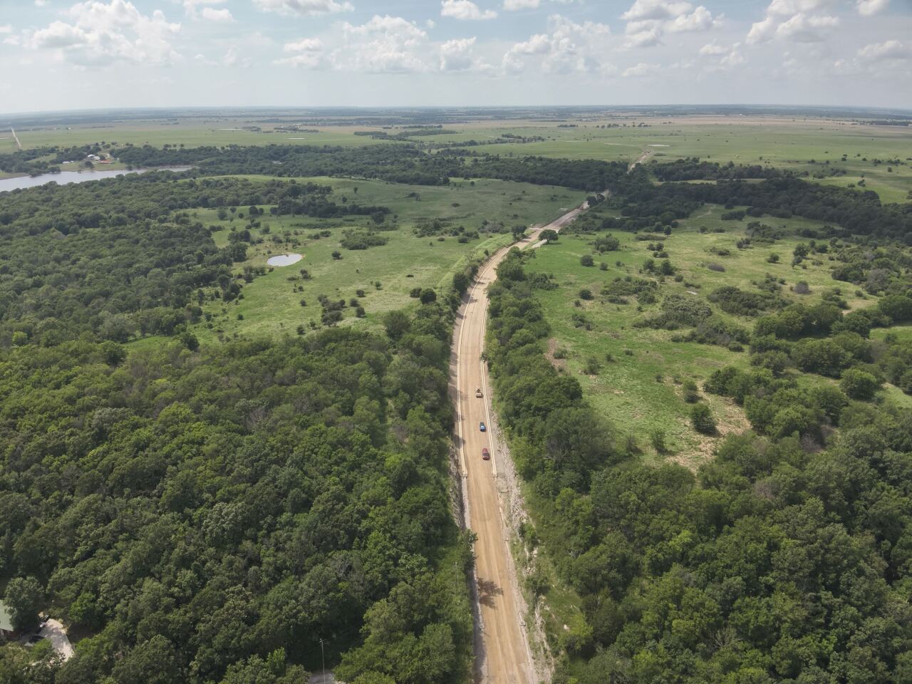 300 E Road construction in Rogers Co.