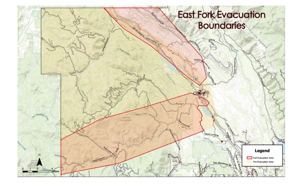 east fork fire evacuation map