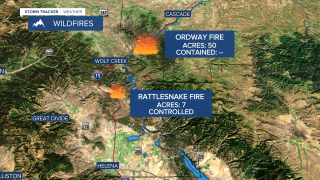 Wildfires burning between Helena and Great Falls