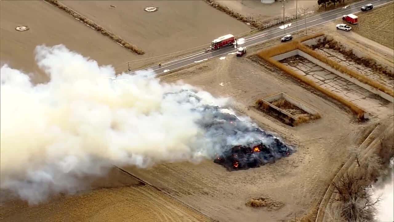 hay bale fire in weld county january 2024