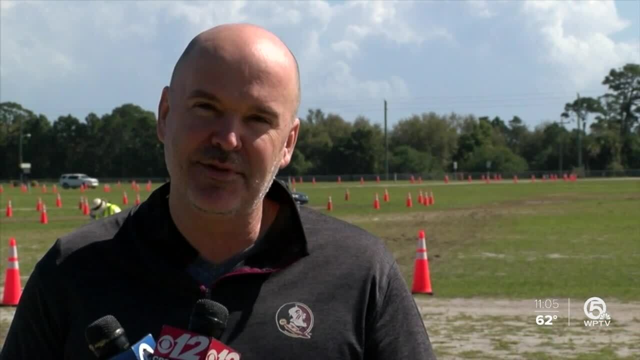 Dr. David Moore speaks at COVID-19 vaccine site at Indian River County Fairgrounds