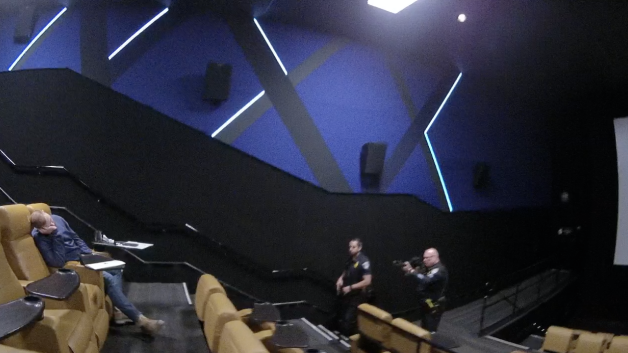 Body cam shows Officer Douglas Barrier at Studio Movie Grill