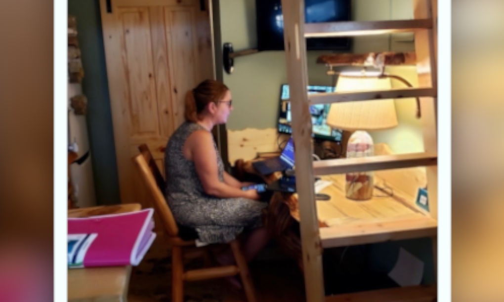 TUSD teacher working remotely