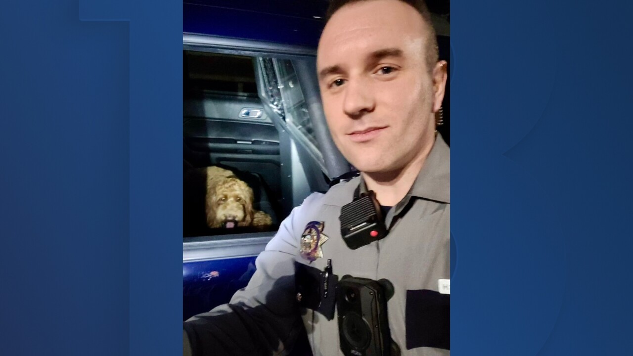 Nevada State Trooper rescues puppy on NYE