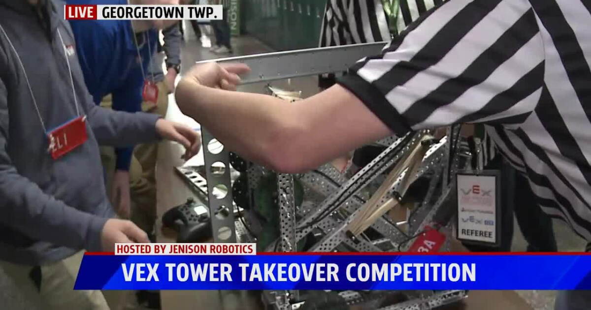 Jenison Robotics VEX tower takeover competition hosted by Jenison Robotics