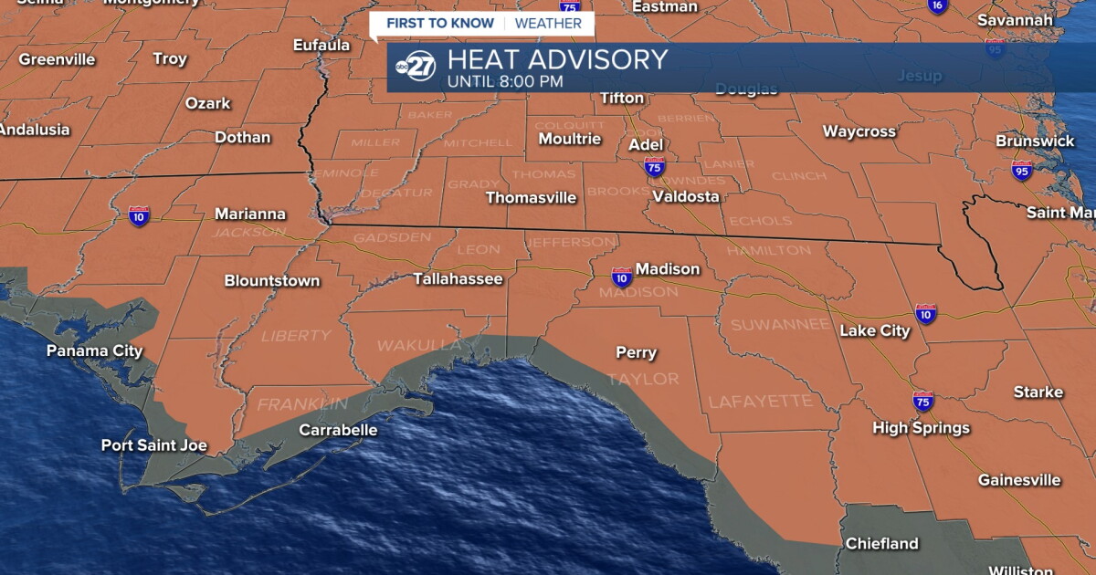 Heat Advisories in effect Thursday afternoon through evening