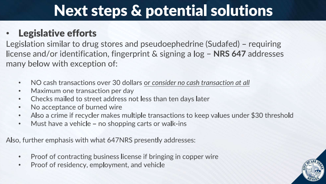 Cooper wire theft next steps