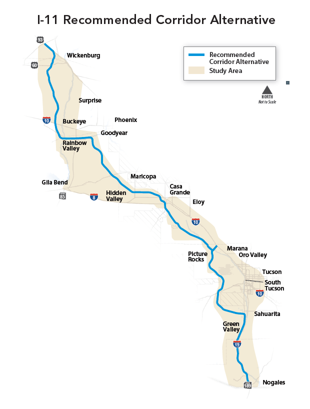 Interstate 11 Route Map 8267