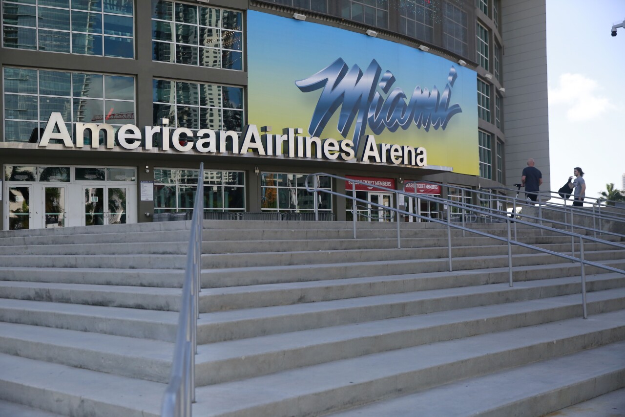 AmericanAirlines Arena exterior March 2020